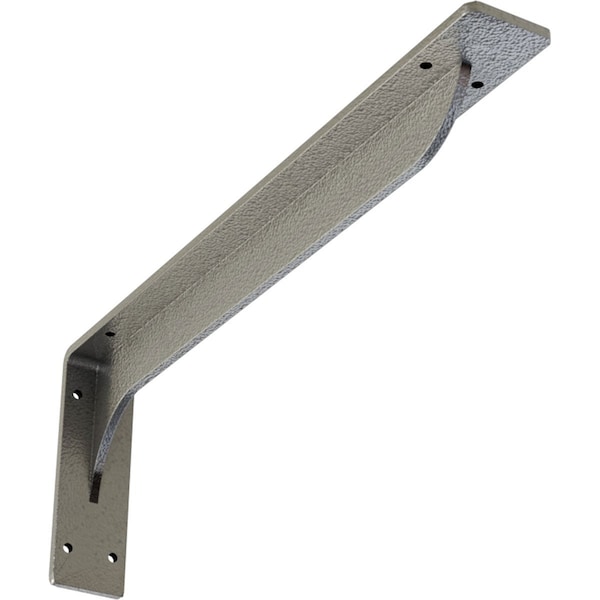Ekena Millwork Embrey Steel Bracket, Hammered Silver 2"W x 18"D x 6 1/2"H BKTM02X18X06EBHSV - main